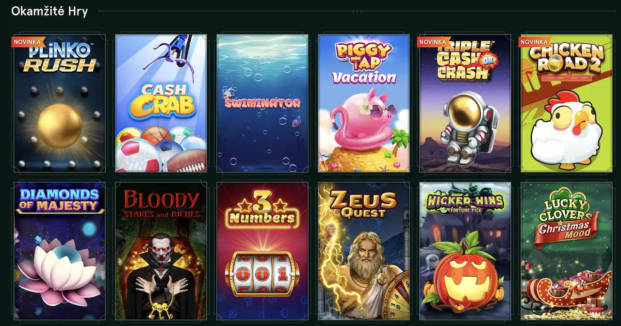 okamžité hry Casinia Casino