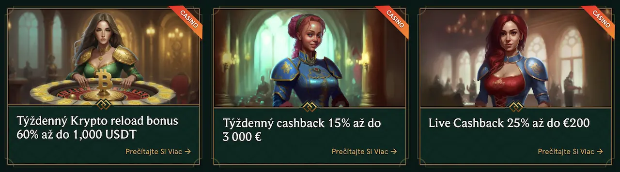bonusy v Casinia Casino