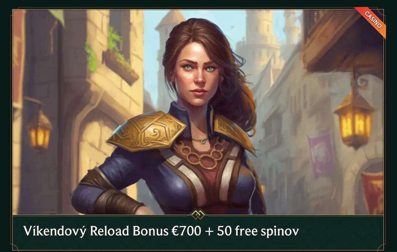 víkendový reload bonus 700 € + 50 free spinov