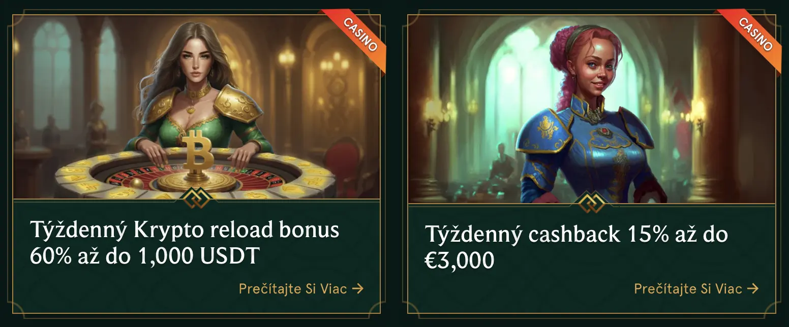 Týždenný cashback casinia bonus - 15 % až do 3 000 €