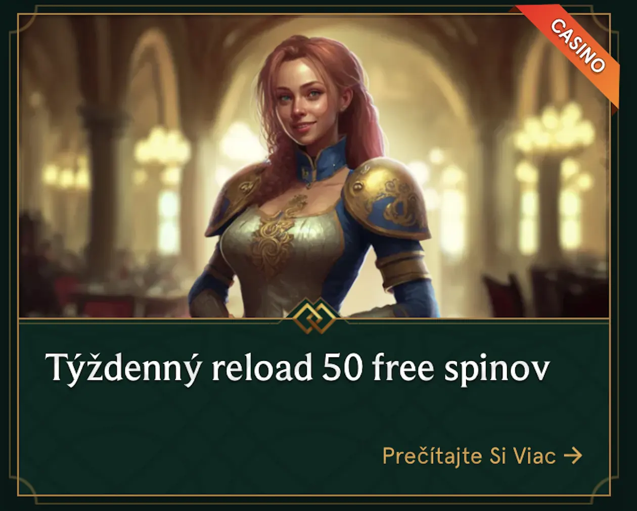 týždenný reload bonus 50 free spinov v Casinia Casino