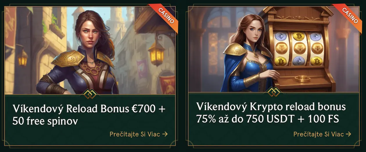 Ako získať víkendový Reload Bonus 700 € + 50 free spinov?