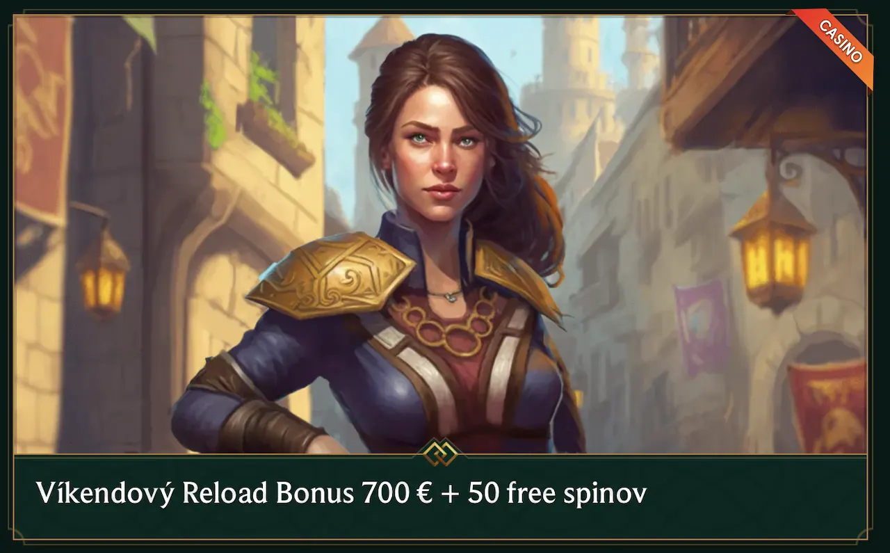 víkendové reload bonusy 700 € + 50 free spinov